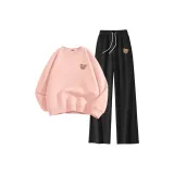 Розовый (Удивленный Медведь Логотип на груди) + Черный (Удивленный Медведь Логотип на штанах)