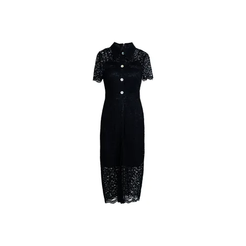 ROEYSHOUSE Короткое платье с короткими рукавами женское черное