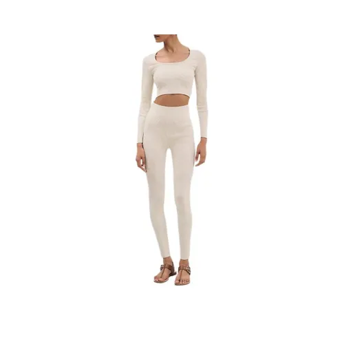 HERMES Белые Женские Леггинсы