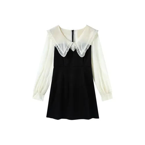 EIDOLON GRAIN Длинное платье с длинными рукавами женское черное