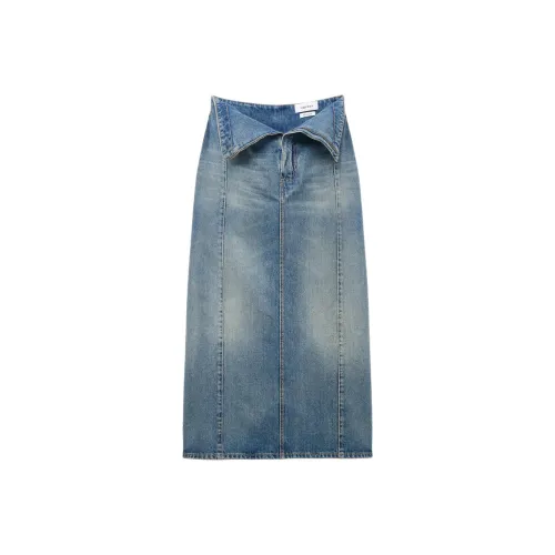 Alexander McQueen Denim Long Skirt Women's Indigo