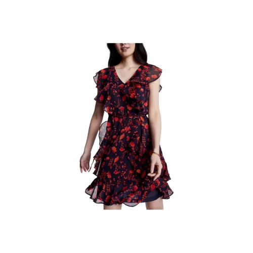 Tommy Hilfiger Цветочный Шифон Платье Платье Без рукавов Женское Черное