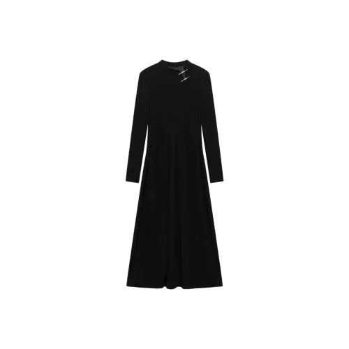 WESTLINK Черное Женское Длинное Платье с Рукавами