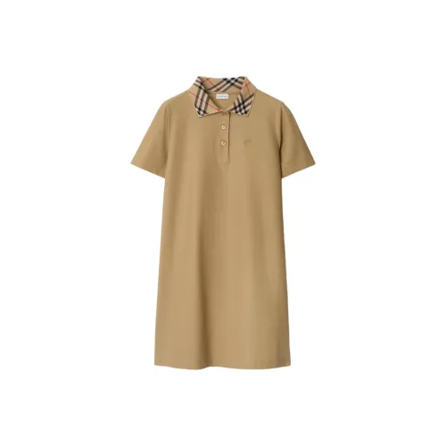 Burberry SS25 Короткий рукав Платье Женское Лен