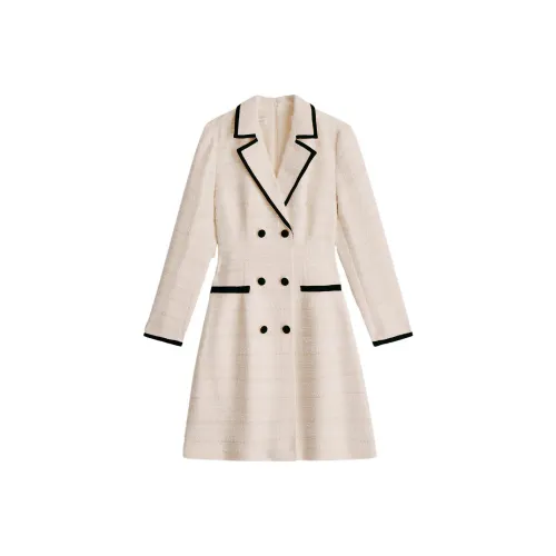 OBBLIGATO Длинное платье с длинными рукавами женское белое