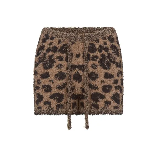 SKIMS FW24 Fake Day Collection Cozy KNIT Короткий Повседневные шорты Женские Леопардовый принт Леопардовый принт