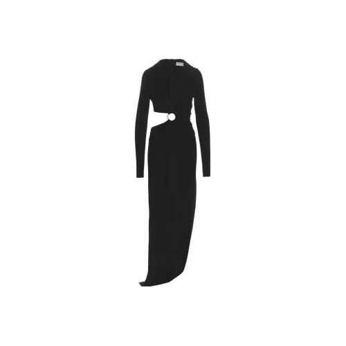 Alexandre Vauthier Черное Женское Длинное Платье с Рукавами