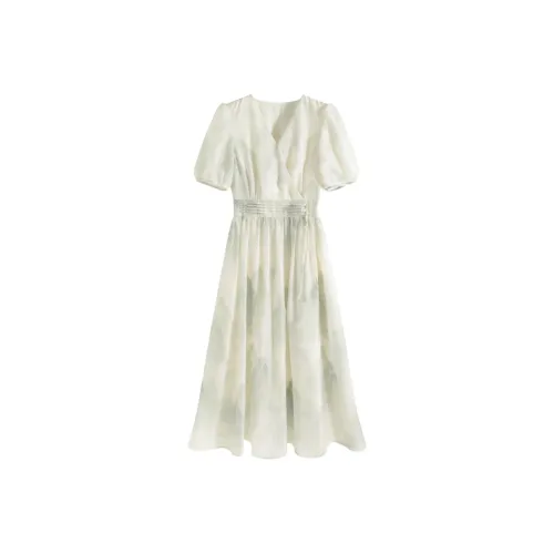 Yvetteclassic Короткий рукав Платье Женское Фотиния Серый