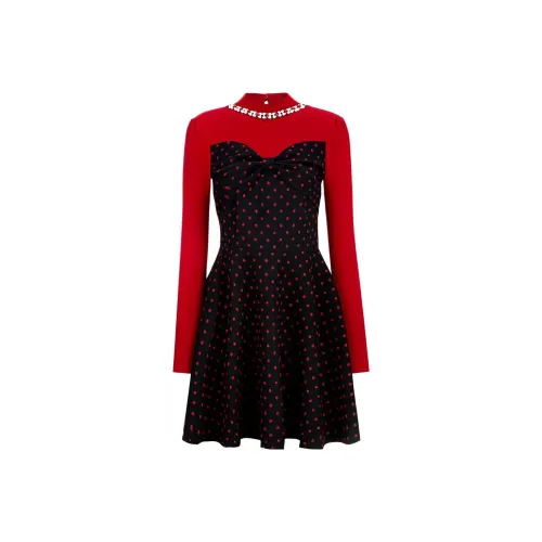 AIVEI Red Женские Длинные Рукава Платья