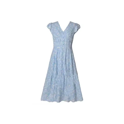 AURORA MUSE Короткий рукав Платье Женское Синий