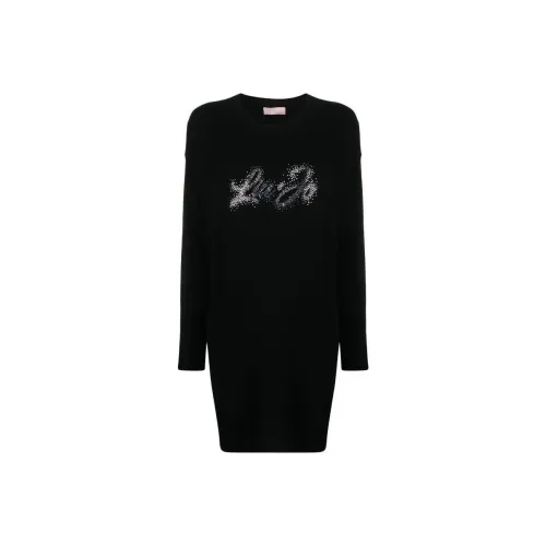 LIU·JO FW23 Длинное платье с длинным рукавом женское черное