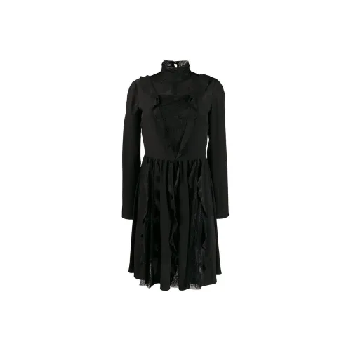 RED VALENTINO Длинное платье с длинными рукавами женское черное