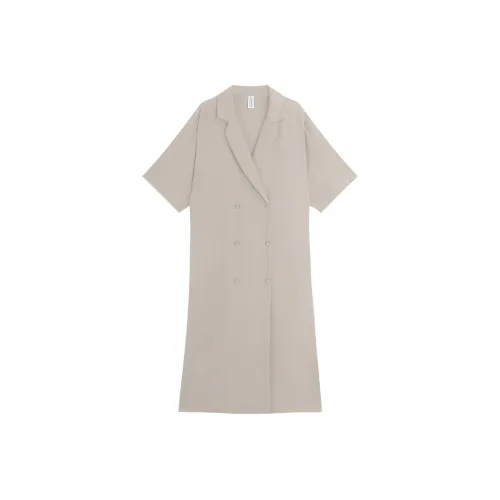 DianThia Короткий рукав Платье Женское Абрикосовое