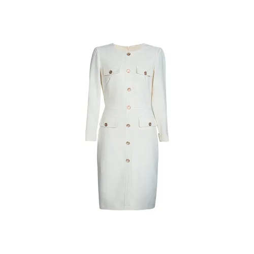 ROEYSHOUSE Длинное платье с длинными рукавами женское абрикосового цвета