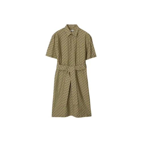 Burberry Светло-коричневый Женские Короткие Платья с Рукавами