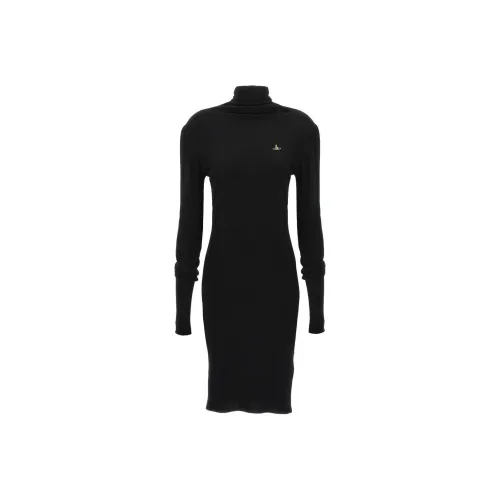 Vivienne Westwood Black Женские Длинные Рукава Платья