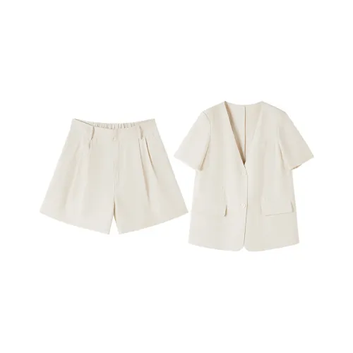 XIANGYING Бизнес-костюм женский бежевый желтый