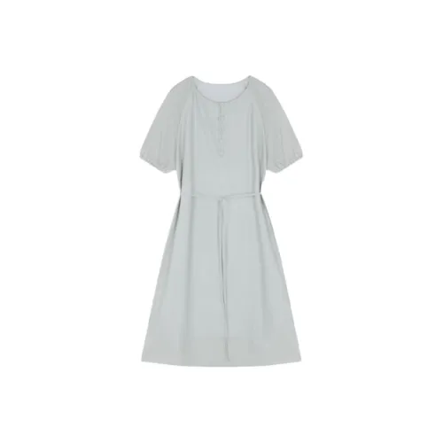 IHIMI Короткий рукав Платье Женское Мятно-зеленый