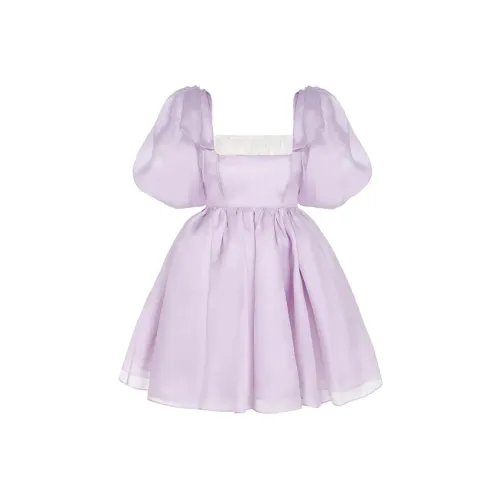 Selkie Светло-фиолетовый Женские Короткие Платья с Рукавами