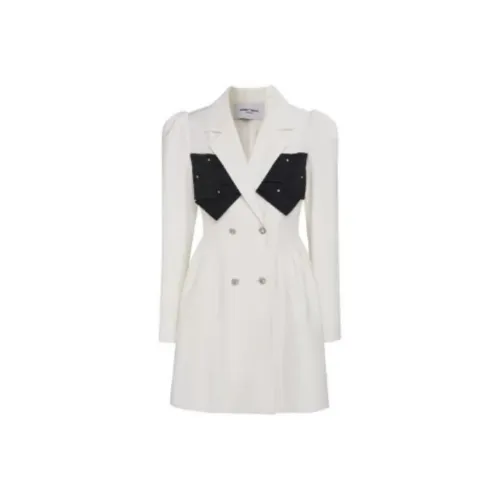 TAMMY TANGS Длинное платье с длинными рукавами женское черно-белое