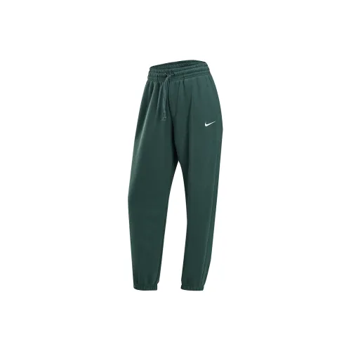 Nike Вязаные тренировочные штаны женские темно-зеленые