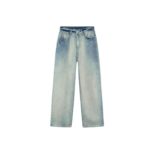Ouyang Светло-сине-серые Женские Джинсы
