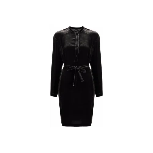 ASPESI Длинное платье с длинными рукавами женское серое