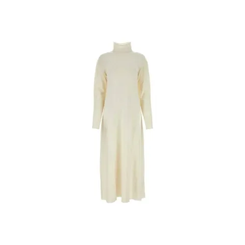 JIL SANDER Бежевые Женские Длинные Платья с Рукавами