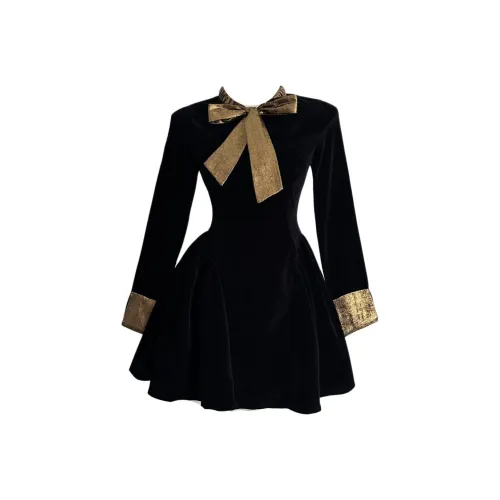 PAZZO Велюр Платье Женское Черное