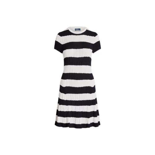 Polo Ralph Lauren SS24 Короткий рукав Платье Женское Синий Белый