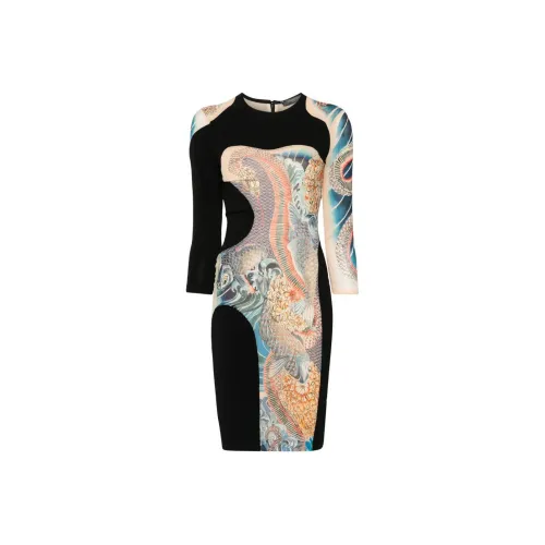 Alexander McQueen Black Женские Длинные Рукава Платья