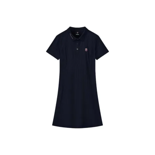 KSWISS Короткое платье с короткими рукавами женское темно-индиго