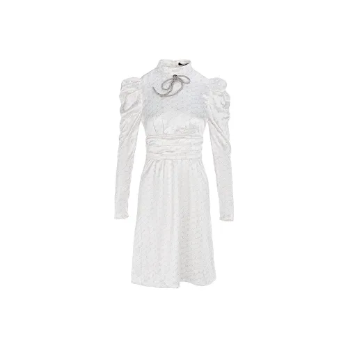 Marie Elie Белое основание Цветочный Женские Длинные рукава Платья
