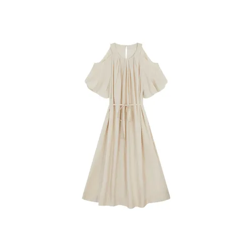 THE SEA LIFE Короткое платье с короткими рукавами женское чайный коричневый