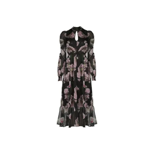 TED Baker Длинное платье с длинными рукавами женское многоцветное