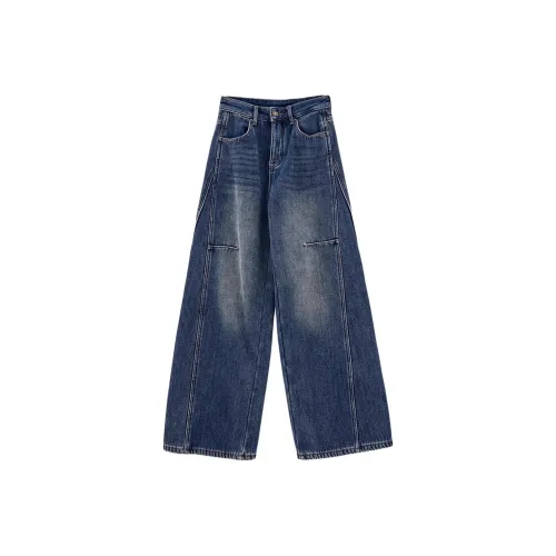 YICHEN Джинсы Женские Винтаж Синий