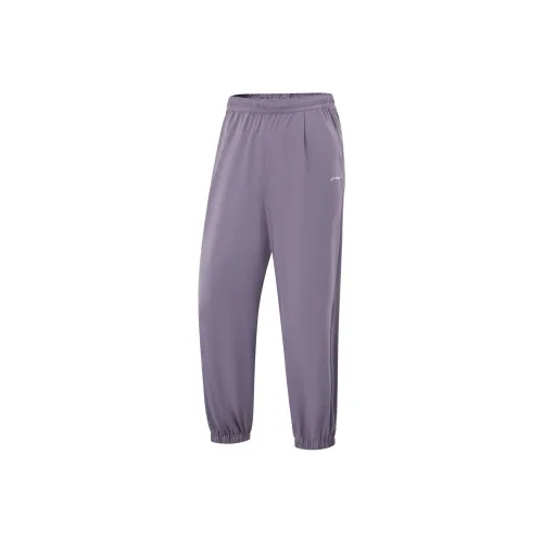 LINING Fitness Series Вязаные Спортивные Штаны Женские Raven Серый Фиолетовый