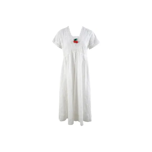 CLOUD SEASON Белое Женское Короткое Платье с Рукавами