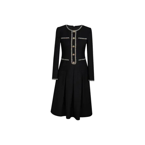 ROEYSHOUSE Длинное платье с длинными рукавами женское черное