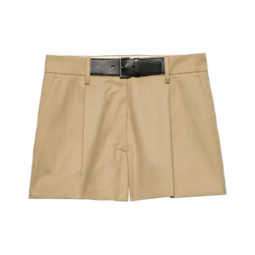 PRADA FW24 Повседневные шорты Женские Бежевые