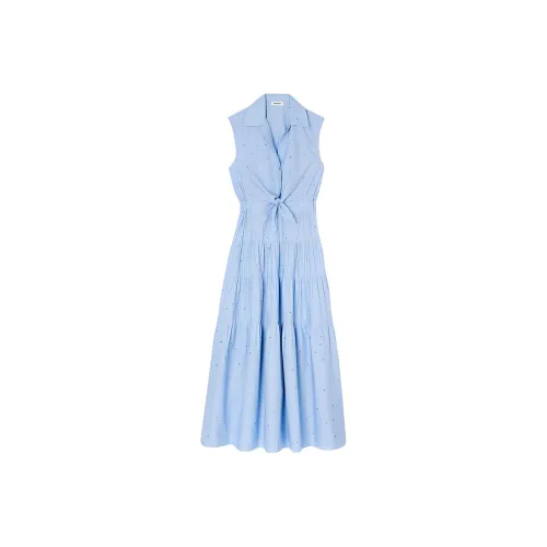 Sandro Без рукавов Платье Женское Небесно-голубое