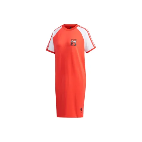 ADIDAS NEO Red Женские Короткие Платья с Рукавами