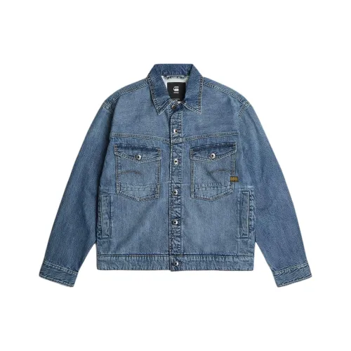 STAR Сырой денимовый куртка мужская средне-голубой