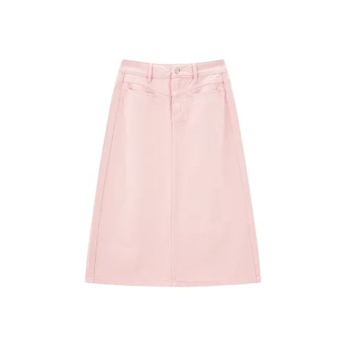 LEDIN Деним Длинный Юбка Женские Красивый розовый