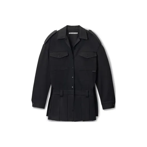 Alexander Wang FW24 Длинное платье с длинными рукавами женское черное