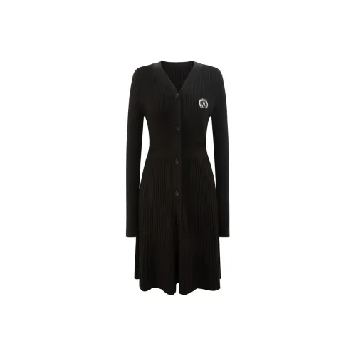 UNIFREE Длинное платье с длинным рукавом женское черное