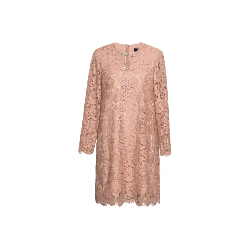 ROEYSHOUSE Длинное платье с длинными рукавами женское оранжевое розовое