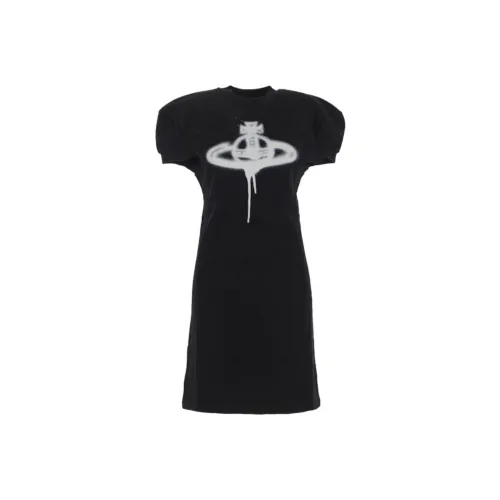 Vivienne Westwood Black Женские Короткие Платья с Рукавами