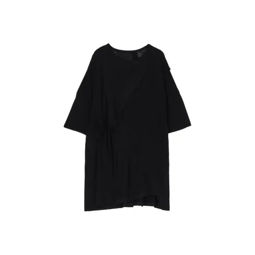 Yohji Yamamoto Черные Женские Длинные Платья с Длинными Рукавами