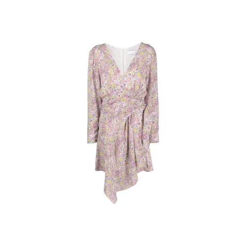 IRO SS23 Длинное платье с длинными рукавами женское розовое